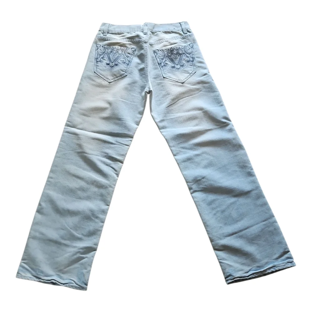 Avirex Vintage Jeans. Light Wash, Loose Fit, Embroidered Pockets. Mens 32/32
